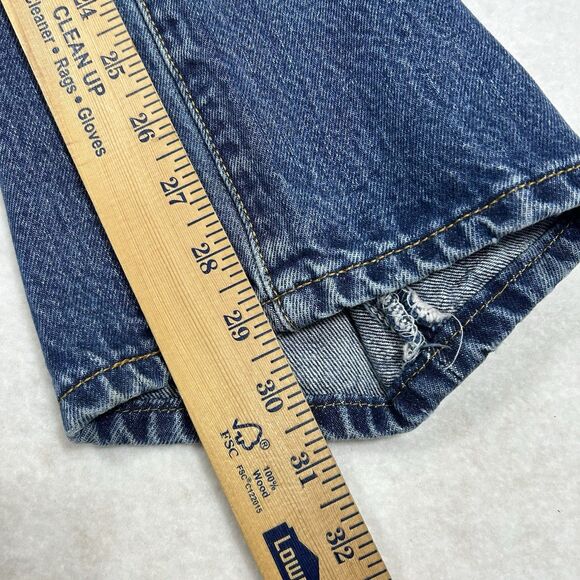 Levis 501 Jeans Mens 33x30 Blue Straight Button Fly American Dark Wash Denim - Picture 9 of 16
